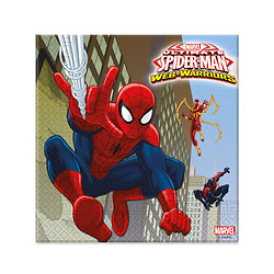 20 Serviettes en papier Spiderman Web-Warriors™ 33 x 33 cm