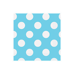 16 Petites serviettes en papier bleues à pois 25 x 25 cm