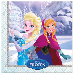 20 Serviettes en papier La Reine des Neiges hiver™ 33x33 cm