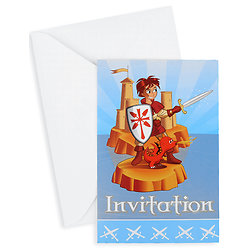 6 Cartons d'invitation avec enveloppes chevalier 10 x 15 cm