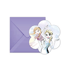 6 Cartons d'invitation + enveloppes La Reine des Neiges™