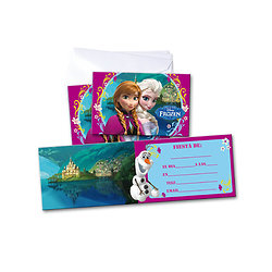 6 Cartons d'invitations avec enveloppes La Reine des Neiges