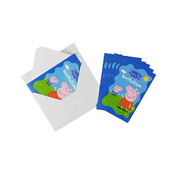 6 Cartons d'invitation avec enveloppes Peppa Pig™ 10 x 15 cm