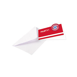 8 Cartes d'invitations avec enveloppes FC Bayern Munich™ 13 x 8 cm