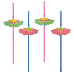 Lot de 8 pailles parasol lounge - 24cm