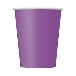 8 Gobelets en carton violets 266 ml