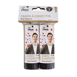 Canon à confettis - 11 cm - papier multicolore - lot de 2