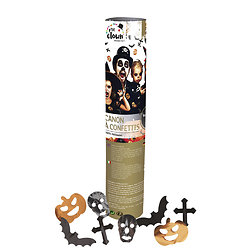 Canon à confettis - 20 cm - motifs Halloween métallisés