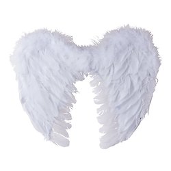 Ailes d'ange en plumes - 40x32 cm - blanc