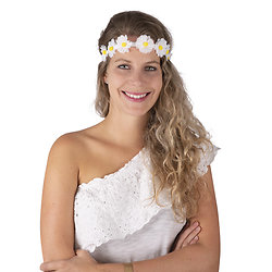 Bandeau cheveux hippie - fleurs blanches