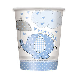 8 Gobelets carton Elephant Bleu 25 cl