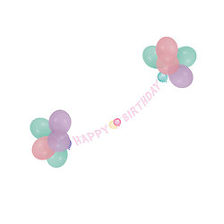 Guirlande avec ballons Happy Birthday pastel 1,5 m