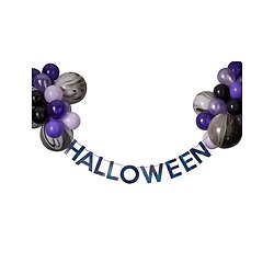Kit guirlande halloween avec ballons noirs et violets