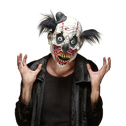 Masque latex clown sanglant adulte Halloween