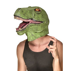 Masque latex dinosaure vert adulte