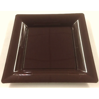 12 Assiettes carrée chocolat 21,5cm. Recyclable - Réutilisable