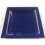12 Assiettes carrée Bleu marine 21,5cm. Recyclable - Réutilisable