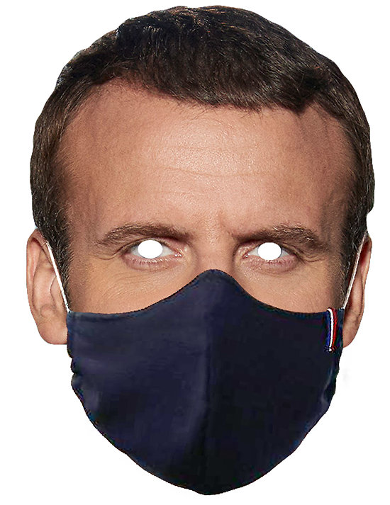 Masque en carton président portant un masque