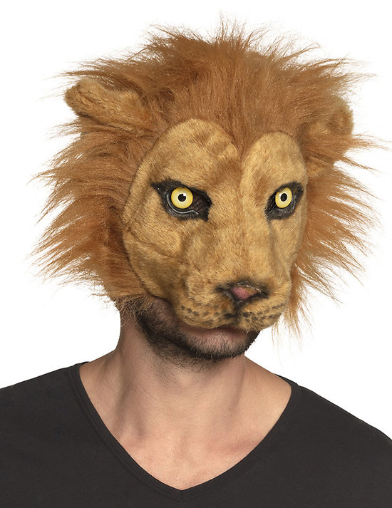 Masque lion peluche adulte