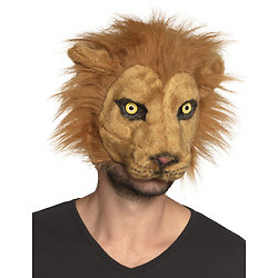 Masque lion peluche adulte