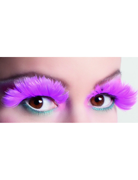 Faux cils plumes roses adulte