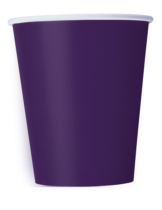 14 Gobelets en carton violet foncé 266 ml