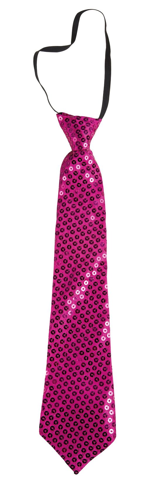 Cravate rose avec sequins transparents adulte