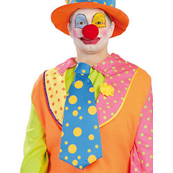 Cravate géante clown bleu à pois jaune adulte