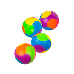Accessoires piñata 4 balles puzzle multicolores 3 cm