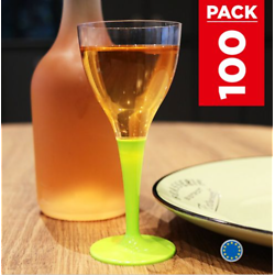 Pack 100 verres vert anis. Lavables - Réutilisables