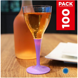 Pack 100 verres lilas. Lavables - Réutilisables