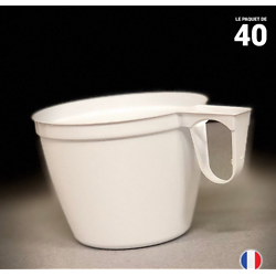 40 tasses blanches 15 cl. Lavables - Réutilisables