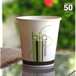 Gobelet carton + PLA 18 cl biodégradable compostable. Par 50
