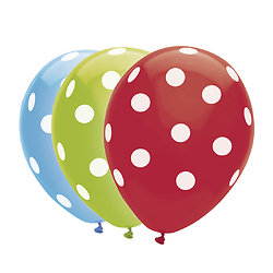 Ballons à pois - multicolore - diamètre 25 cm - lot de 8