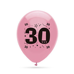 Ballons anniversaire multicolores 30 ans - dia. 25 cm - lot de 8