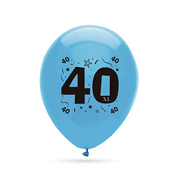 Ballons anniversaire multicolores 40 ans - dia. 25 cm - lot de 8
