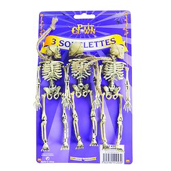 Mini squelettes à suspendre - Lot de 3