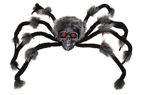Araignée géante tête de mort lumineuse - 86 cm
