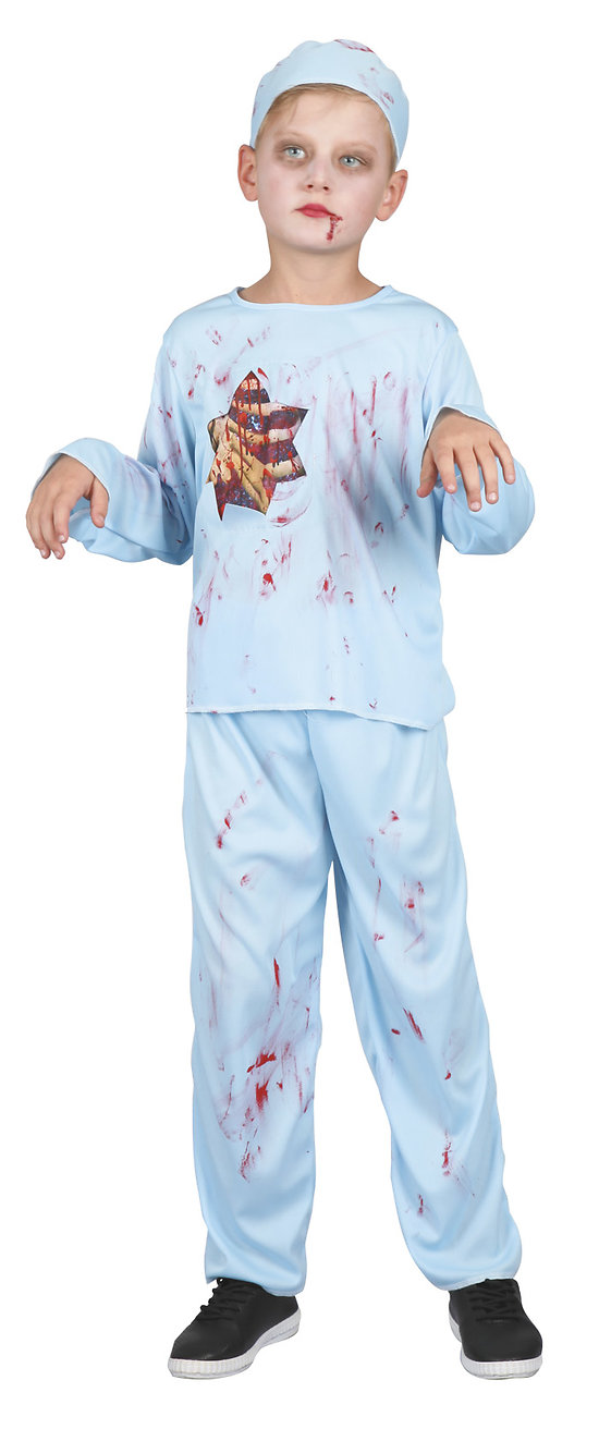 Costume chirurgien zombie - enfant - bleu
