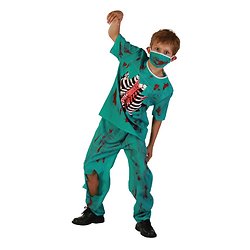 Costume chirurgien zombie - enfant - vert - 5/6 ans