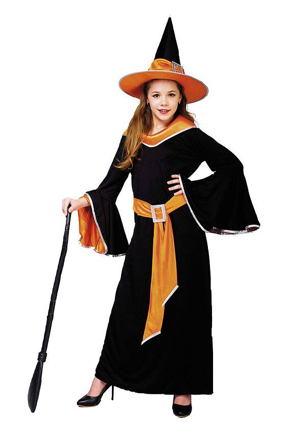 Costume sorcière - enfant - noir, orange