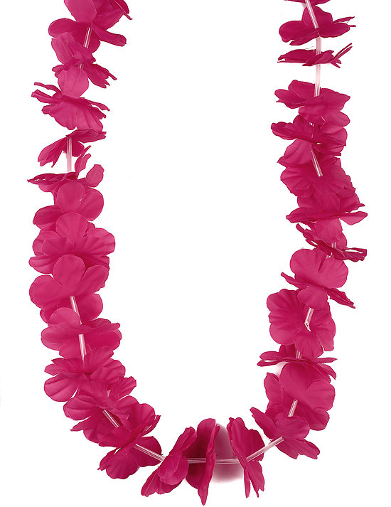 Collier Hawaï rose fuchsia adulte