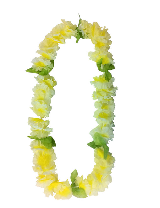 Collier fleurs hawaïennes jaune