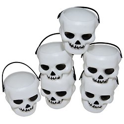 6 Mini pots tête de mort