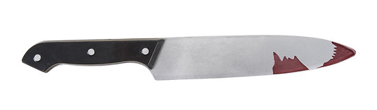 Couteau ensanglanté - noir, gris - 31 cm