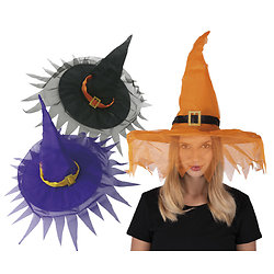 Chapeau de sorcière avec voilette - couleur aléatoire