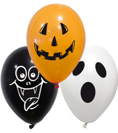 10 Ballons en latex spooky halloween 28 cm