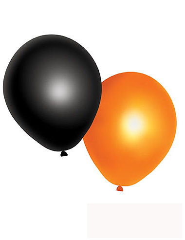 10 Ballons oranges et noirs Halloween