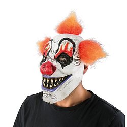Masque clown maléfique - adulte - blanc, orange