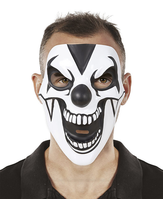 Masque clown terrifiant - adulte - blanc, noir